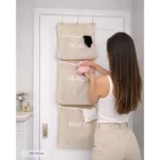 Cesto Saco Organizador de Pendurar Atrás da Porta de Roupa Suja e Brinquedo Dobrável Multiuso Guarde Bem