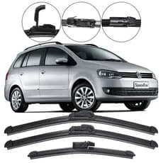 Kit 3 Palhetas Limpador Parabrisa Dianteiro + Traseiro VW SpaceFox 2006/2012
