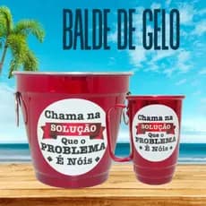 Kit Balde de Gelo Alumínio + Caneca Especial Para Presentear Presente Festa