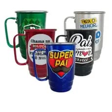Caneca de Alumínio para Festa Aniversário Presente Pai Mãe Namorado