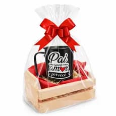 Cesta Com Caneca de Alumínio Dia Dos Pais Lembrancinha Presente Pai