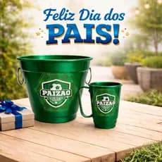 Balde de Gelo Alumínio e Caneca Kit Especial Dia dos Pais Presente