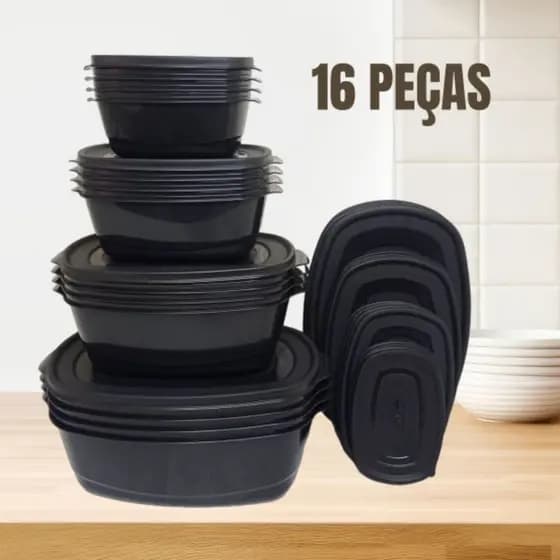 Kit Potes Herméticos Para Cozinha 16 pote Organizadores Herméticos Para Alimentos