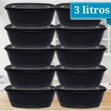 10 Potes 3 Litros Vasilha Depósito Saladeira Tapoer Para Cozinha BPA FREE