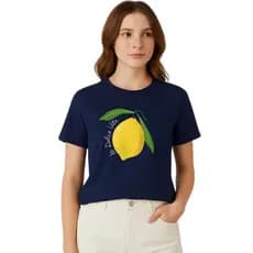 Camisa estampada La Dolce Vita Limão siciliano feminina confortável estilosa