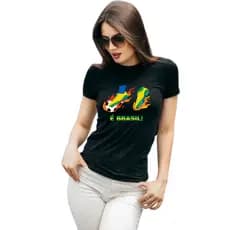 Camiseta Brasil Estampada Unissex 100% Algodão Confortável Estilosa Casual