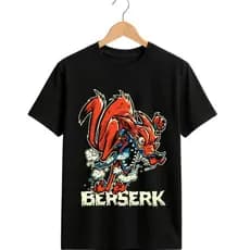 Camiseta Unissex Berserk Estampada  Anime Streetwear 100% Algodão Confortável