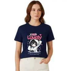 Camiseta Estampada Lovely Delicada Romântica Confortável Casual  Estilosa