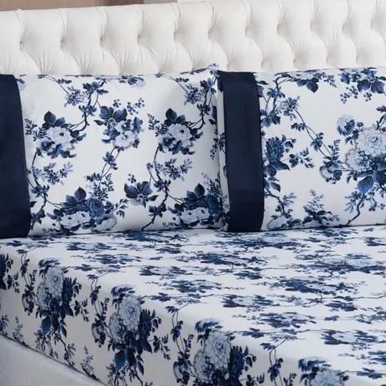 Jogo de Lençol Conjunto Cama Queen Box 3 Peças com Elástico - ESTAMPADAS SORTIDAS