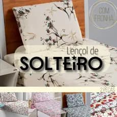 Jogo de Lençol Cama de Solteiro 2 Peças Estampado Estampas Sortidas
