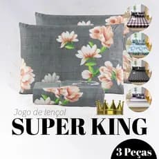 Jogo de Lençol Casal King 3 Peças com Elástico