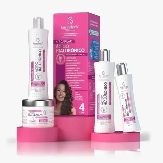 Kit Capilar Áido Hialurônico - Bio Instinto Com 4 Itens