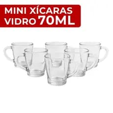 Kit 24 12 6 Xícaras de Café de Vidro 70ml Chá Premium Resistentes Qualidade Transparente Funcional