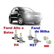 Kit Lampadas Super Leds 20000 Lumes Farol/ Milha Tucson + Leds