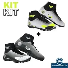 KIT 2 PARES - Chuteira Botinha Society Grama Sintética Lançamento - Envio Imediato