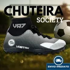 Chuteira Lançamento Futebol Masculino Feminino Novo Resistente Society Promoção