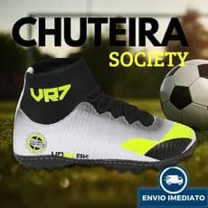 Chuteira Society Costurada Resistente Futebol Masculino e Feminino 34 ao 43 - Envio Já Promoção