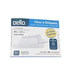 Visor e etiqueta para pasta suspensa branca 50 unidades Dello