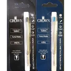 CARGA PARA CANETA TIPO PARKER MARCA CROWN 1,0MM AZUL OU PRETA PONTA MÉDIA