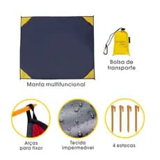 Manta Esteira de praia Multifuncional Lona Impermeável footprint Camping