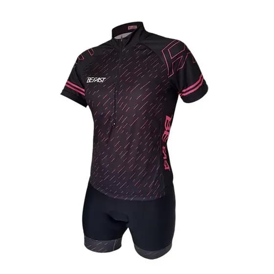 Conjunto De Ciclismo Feminino Be Fast Pink Rain