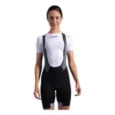 Bretelle Fem De Ciclismo Ert Lady Cinza Cm Zíper Preto Lisa