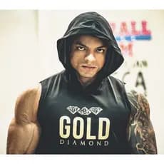 Regata Masculina em Dry Long Gold Diamond Anti-Transpirante com Capuz
