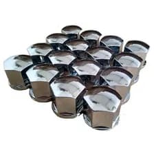 KIT 16 unidades de Capas Cromadas para Parafusos de Rodas 17MM