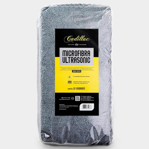 kit com 10 Toalhas Microfibra Ultrasonic 200GSM - Cadillac