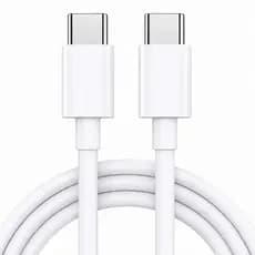Cabo Tipo C- Tipo C Dois Lados Para Cabo De Carga Rápida Cabo 1M Branco Turbo