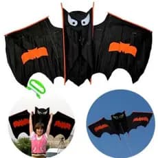 Pipa 3D Chinesa Grande de Poliéster Importada Morcego 125 cm por 70 cm + 40 Metros de Linha de Nylon Brinquedo Infantil