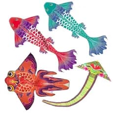 Pipa Chinesa Gigante 3D Formatos Cobra Serpente Naja Baleia Azul-Vermelha Ou Carpa Peixe Com Suporte 40M De Linha Nylon