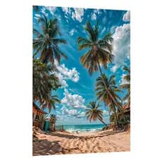 Quadro Decorativo Praia Coqueiros Verão Tropical Relaxante