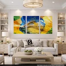 Quadro Mosaico Decorativo 3 Peças Sala Agro Brasileiro