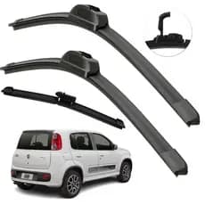 Kit Limpador De Parabrisa Dianteiro + Traseiro Uno 2009 2020 Encaixe Gancho