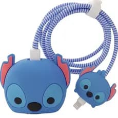 Protetor De Cabo Usb E Capa Carregador Celular Stitch