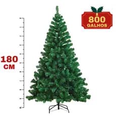 Arvore De Natal 1,8 Metros 800 Galhos Cheia Pinheiro Canadense Grande Verde Tradicional Luxo