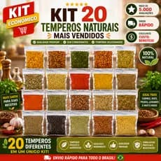KIT 20 Temperos e Especiarias Premium á Escolher