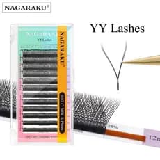 KIT 3 Cílios Y Nagaraku Volume Brasileiro Original com Selo Mix e Individual Curvatura C e D