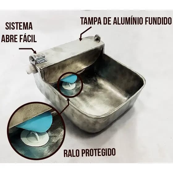 Bebedouro Automático 5,5 litros em Alumínio de alta resistente para animais.