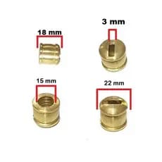 5 Peças Botão Côncavo 22 Mm Cutelaria Faca Guarda Pomo Latão rasgo 3 mm!