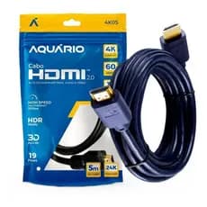 Cabo Hdmi 2.0 4k Full Hd Blindado 5m Aquário 4k05