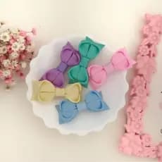 Kit Mini lacinho coração com spike lacinho na presilha forrada para bebe presilha para bebê presilha de bebê lacinhos rn