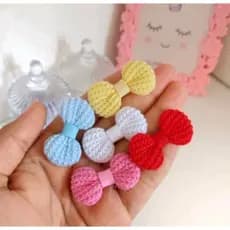 Kit Mini lacinho tricô (presilha de 3,5 centímetros) presilha para bebê acessório de cabelo