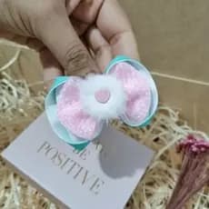 Lacinho de cabelo laço verde com rosa par de laços para passeio faixinha para bebê festa dia a dia