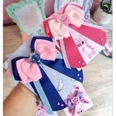 Laço de cabelo do Stitch e Angel laço de cabelo infantil presilha tiara parzinho passeio festa presente