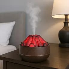 Umidificador aromático efeito fogueira com iluminação