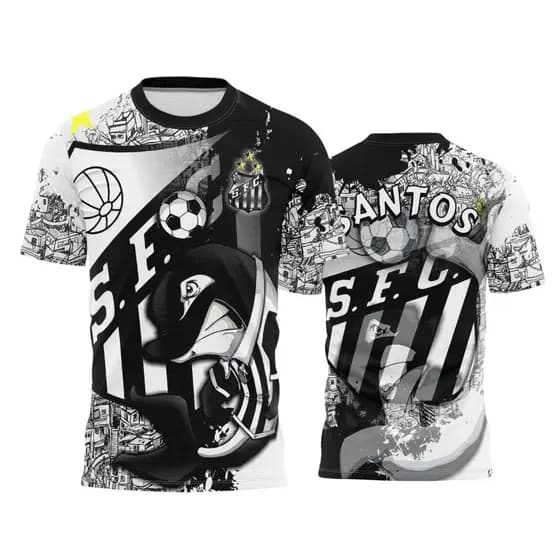 Camiseta Santista Quebrada Camisa Peixão Peixe