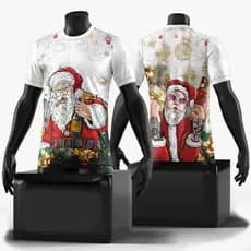 CAMISA CAMISETA PEITA BRANCA NATAL VERMELHA PAPAI NOEL