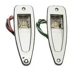 Luz Navegação Led Olho De Tubarão Bombordo Boreste Cromada